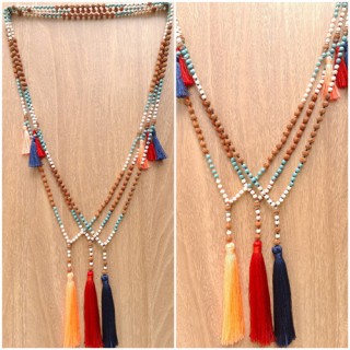 mix beads rudraksha stone tassels necklaces new design shipping free